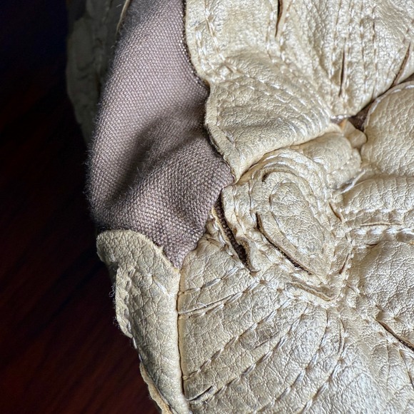 Big Buddha Santa Barbara Floral Applique Shoulder Bag‎ Tote Bag Gold Accents - Picture 12 of 16